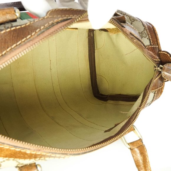 Auth Gucci Hand Bag Brown Leather #29012G13 - Picture 8 of 13